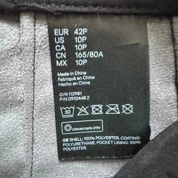 H&M Black Faux Leather Pleated Pants Size 10 Petite - Picture 7 of 8